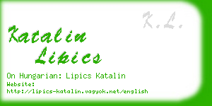 katalin lipics business card